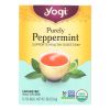 Yogi Organic Herbal Tea Caffeine Free Purely Peppermint - 16 Tea Bags - Case of 6