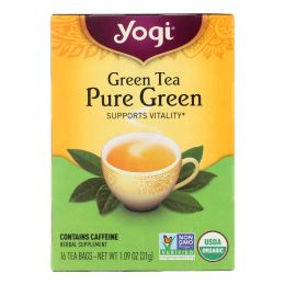 Yogi Organic Pure Green Herbal Tea - 16 Tea Bags - Case of 6