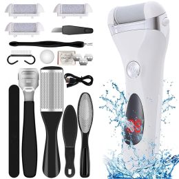 Electric Foot File Grinder Callus Remover Hard Cracked Dead Dry Skin Removal Feet Pedicure Tools Rechargeable Foot Care Tool (Color: White)