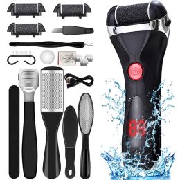 Electric Foot File Grinder Callus Remover Hard Cracked Dead Dry Skin Removal Feet Pedicure Tools Rechargeable Foot Care Tool (Color: Black)